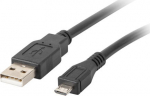 Lanberg USB Micro (M) to USB-A (M) 2.0 Cable | CA-USBM-10CC-0018-BK