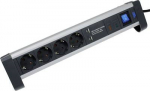 as-Swabian 18361 Socket strip with switch black silver protective contact 1 St. - Digital/Data