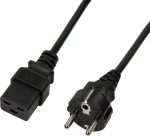 Logilink Power Cord, CEE 7/7-IEC C19, black, 1.80m