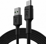 Kabel USB Green Cell USB-A - USB-C 2 m Czarny (KABGC19)