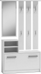 Topeshop wardrobe hanger mirror shoe cabinet, white (GAR WHITE)