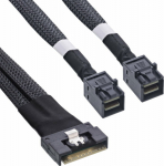 InLine InLine&reg; Slim SAS cable, SFF-8654 8i to 2x SFF-8643, 0.5m