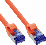 InLine&reg; Patchkabel Slim, Cat.6A, S/FTP, TPE (LSZH) flexibel, PoE, orange, 1m