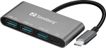 Sandberg USB-C to 3xUSB 3.0 Hub + PD, USB-C to 3xUSB 3.0 Hub + PD