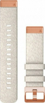 Garmin nylon strap Quick Fit 20mm Fenix 5s/5s+/6s/7s cream with rose gold zap. 010-13102-09