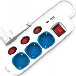 ROTRONIC-SECOMP Roline - Steckdosenleiste - 3-Ways, individual One-/Off switch - Wechselstrom 250 V - 3600 Watt - Eingabe, Eingang power CEE 7/7 - output terminals: 3 (3 x Stecker CEE 7/3, USB, USB-C)