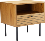 Night stand LINE 50x40xH50cm, melamine with oak bark