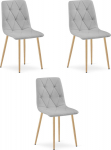 Leobert Krzesło LIBRA - light gray fabric / wood color legs x 3