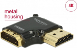 Delock Adapter High Speed HDMI with Ethernet &ndash; HDMI-A female > HDMI-A male 4K 90&deg; angled right black