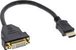 InLine HDMI zu DVI Female Adapter Cable High Speed, schwarz - 0.2m