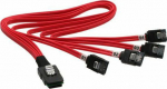 InLine SFF 8087 - SATA x4, 0.5m, Red (27620)