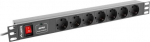 Lanberg | Power Distribution unit (PDU) 19" 1U 10A 2M 7X Schuko Outlets | PDU-07F-0200-IEC-BK