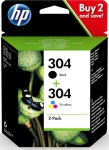 HP 304 - ink cartridge packaging, black and tricolor