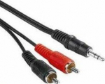 Cable PremiumCord Jack 3.5mm - RCA (Cinch) x2 10m czarny (kjackcin10)