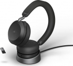 GN Jabra Jabra Evolve2 75 - Headset - On-Ear - Bluetooth - wirelessly, Wired - Active noise reduction - USB-A - noise isolation - black - optimized for MS (27599-999-989)
