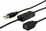 Cable USB Equip USB-A - USB-A 10 m Czarny (133310)