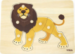 Viga Toys VIGA Wooden Montessori Lion Puzzle with Pins