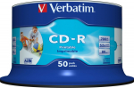 CD-R Verbatim AZO Printable No ID 50szt - CD-R,700 MB,52x, do ink printing , AZO NO ID , cake 50