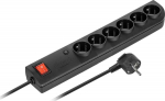 Listwa zasilająca Elgotech PSF4 przeciwprzepięciowa 6 sockets 5 m czarna (PSF4-605-2)