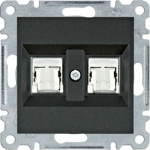 Hager Lumina Twin computer socket RJ45 kat.5e UTP czarne WL2123