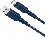 Kabel USB Hoco USB-A - USB-C 1 m Niebieski (6931474744944)