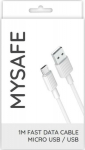 Kabel USB Mysafe USB-A - microUSB 1 m White (5904208506065)