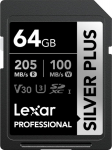 Karta Lexar Professional Silver Plus SDXC 64 GB Class 10 UHS-I/U3 V30 (LSDSIPL064G-BNNNG)