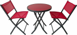 Saska Garden BALCONY FURNITURE SET ROUND TABLE I 2 FOLDING CHAIRS RED