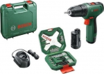 BOS Bosch Cordless Drill EasyDrill 1200+ 34-teiliges Bit- and drill bit set green/schwarz