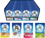 PREVITAL Cat Food Mix 4 Flavors Chicken, Veal, Salmon, Poultry &ndash; wet cat food &ndash; 96 x 100 g
