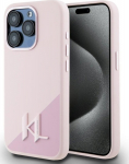Case Karl Lagerfeld Silicone Shadow Metal Initial MagSafe for iPhone 15 Pro / pink