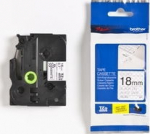 Kleepkirjalint Brother TZE-SE4 turvalint, valge, must tekst, laius 18mm