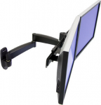 Ergotron 200 Series - Befestigungskit (Wandbefestigung, double-jointed, crossbar, 2 Aufs&auml;tze, 2 VESA adapter) - einstellbarer Arm - f&uuml;r 2 LCD-Displays - Stahl - Schwarz - screen size: bis zu 55.9 cm (bis zu 22 Zoll)