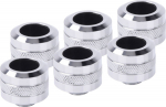 Alphacool Eiszapfen Pro Anschluss 16mm Hardtube Fitting G1/4, 6-Pack - chrome