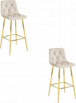 Leobert NADO stool - velvet beige / GOLDEN legs x 2