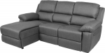 Corner sofa BERIT LC, manual recliner, dark grey