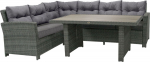 Garden furniture set PAVIA table, corner sofa, dark grey