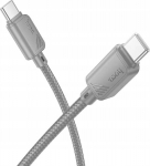 Kabel USB Hoco USB-C - USB-C 1 m Szary