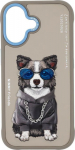Case Nimmy Glasses Cool Dog do iPhone 17 szary