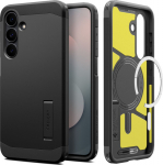 Kaitse&uuml;mbris Tough Armor (MagFit), Samsung Galaxy S25 FE, must, tugijalaga, Qi2/MagSafe toega, Spigen