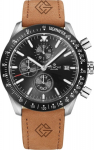 Giewont Chronograph Sapphire Men&rsquo;s Watch Brown Black Leather 44mm