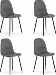 Leobert PADVA chair - dark gray velvet / black legs x 4
