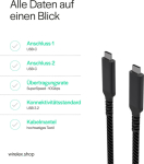 Shiverpeaks USB-C Ladekabel USB C/C 3.2 100W PD Textil 1m