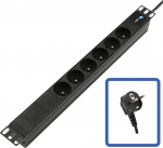 Lanview POWER STRIP 19" - 6 WAYS - 1U, - WITH LED POWER