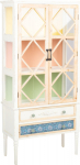 Display cabinet BIANCA 78x35xH162cm, antique white