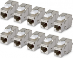 StarTech.com CAT6A KEYSTONE JACK 10-PACK, 10-PACK180-DEGREE/TOOLLESS/SHIEL