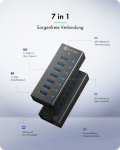 Hub 7-Port IcyBox USB 3.2 IB-AC618a Aluminum housing