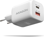 Axagon ACU-PQ100W Charger GaN 100W, 2x port (USB-C + USB-A), PD3.0/PPS/QC4+, mini, White