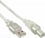 Kabel USB InLine USB-A - USB-B 1 m Transparent (34510)