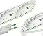 MicroConnect 3-way power strip no-earth, 1.5 white 1.5 meter cord